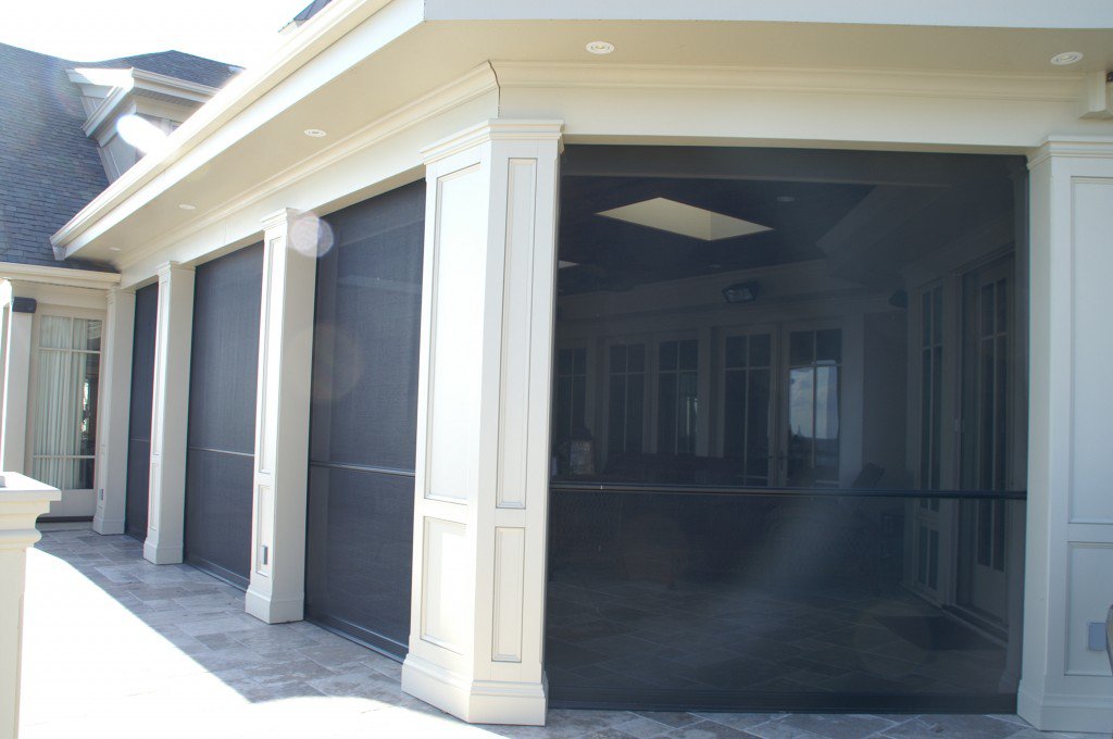 Motorized Retractable Wall Screens For Deck or Patio Dreamscreens Canada